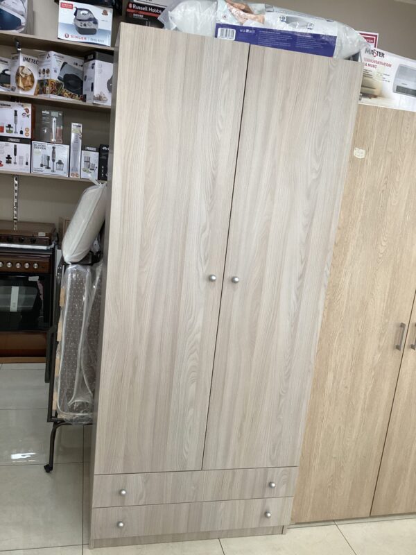 ARMADIO 2 ANTE E 2 CASSETTI OLMO GRIGIO H208