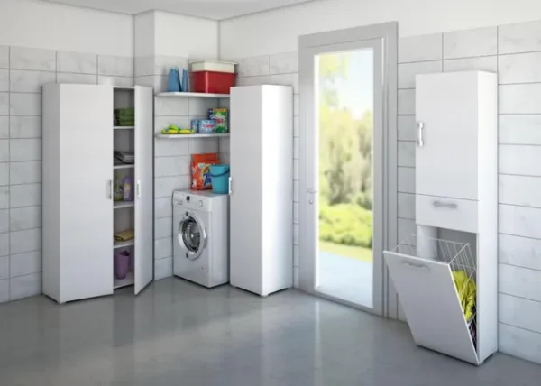 ARMADIO MULTIUSO CON RIPIANI BIANCO EL113B - immagine 3