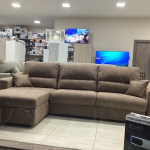 DIVANO LETTO A RIBALTONE PIEMONTE CON PENISOLA E CONTENITORE MATERASSO H 14CM TAY TAY 04