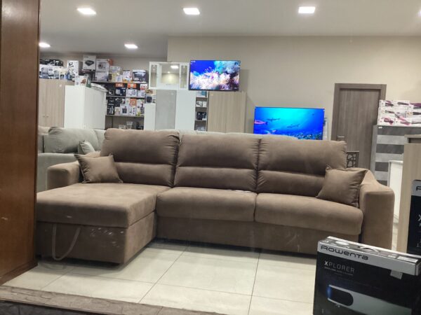 DIVANO LETTO A RIBALTONE PIEMONTE CON PENISOLA E CONTENITORE MATERASSO H 14CM TAY TAY 04