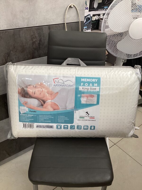 GUANCIALE IN MEMORY FOAM KING SIZE FORATO KARMA FOAM H15