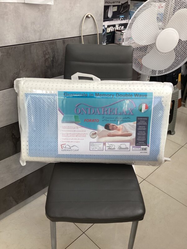 GUANCIALE IN MEMORY PER CERVICALE  DOUBLE WAVE ONDA RELAX FORATO KARMA FOAM