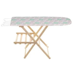 ASSE DA STIRO IN LEGNO CM 35X120 CON POGGIAFERRO COLORE CHIARO