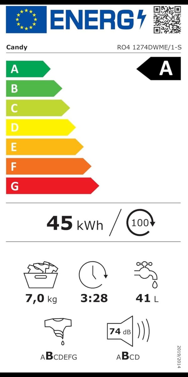 LAVATRICE CANDY RADIDO' 7 CHILI RO41274DWMST/1-S - immagine 6