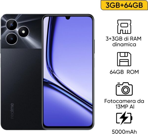 TELEFONO REALME NOTE 50 MIDNIGHT BLACK 3GB / 64GB - immagine 4