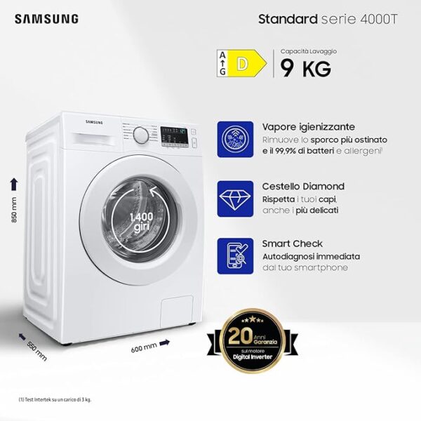 LAVATRICE SAMSUNG 9 CHILI WW90T4040EE - immagine 4