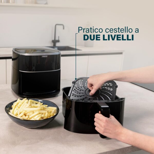 FRIGGITRICE AD ARIA PRINCESS 6 LITRI 1500 WATT 01.182244.01.0001 - immagine 4