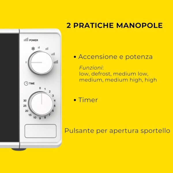 FORNO A MICROONDE DIGIQUEST EASY WAVE 20 LITRI BIANCO - immagine 4