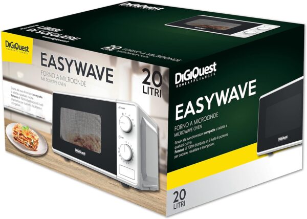 FORNO A MICROONDE DIGIQUEST EASY WAVE 20 LITRI BIANCO - immagine 5