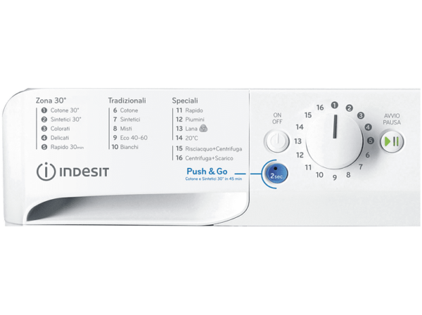 LAVATRICE INDESIT PUSH & GO 8 KG BWA81285XWIT - immagine 6