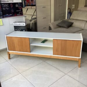 MOBILE PORTA TV BASSO BIANCO E NOCE CHIARO
