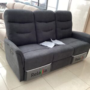 DIVANO ACHILLE 3 POSTI RELAX MANUALE COLORE GRIGIO