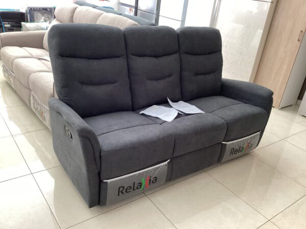 DIVANO ACHILLE 3 POSTI RELAX MANUALE COLORE GRIGIO