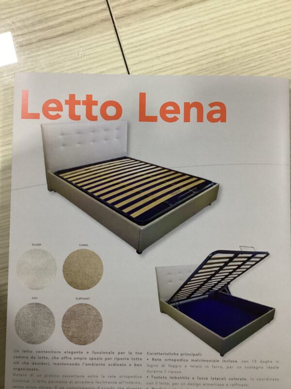 LETTO CONTENITORE IN TESSUTO MODELLO LENA DISPONIBILE MATRIMONIALE-1 PIAZZA E MEZZA-SINGOLO