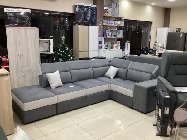 DIVANO ANGOLARE BOB CON LETTO ESTRAIBILE - CONTENITORE E 2 POUF ENJOY 23/20