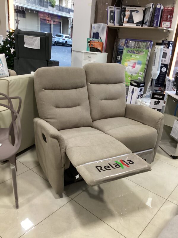 DIVANO ACHILLE 2 POSTI RELAX MANUALE COLORE TORTORA - immagine 3