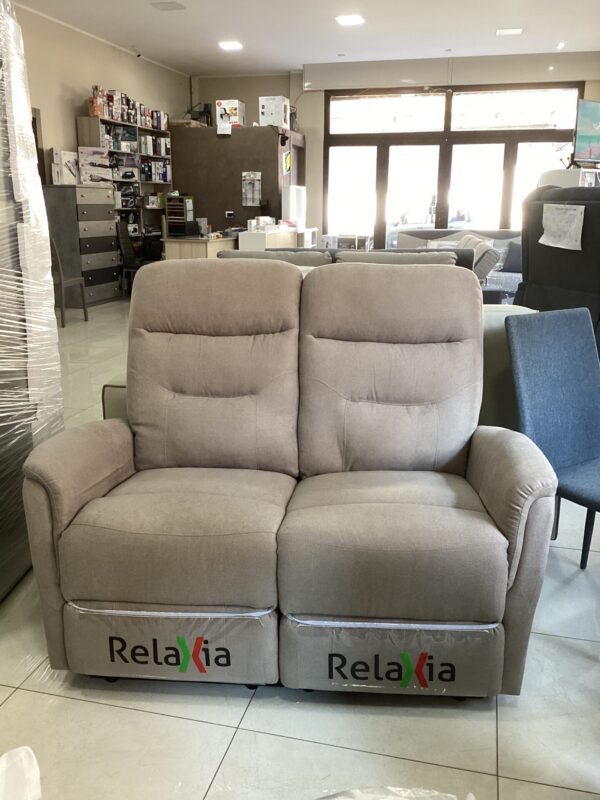 DIVANO ACHILLE 2 POSTI RELAX MANUALE COLORE TORTORA