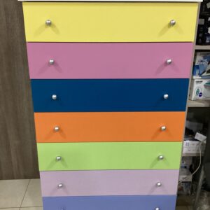 SETTIMINO MAX STRUTTURA BIANCO E CASSETTI COLORATI