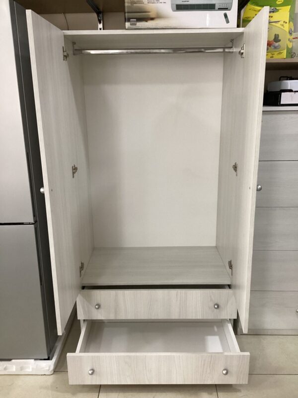 ARMADIO 2 ANTE E 2 CASSETTI BIANCO NORDICO - immagine 3