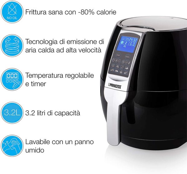 FRIGGITRICE AD ARIA PRINCESS 3.2 LITRI - immagine 2