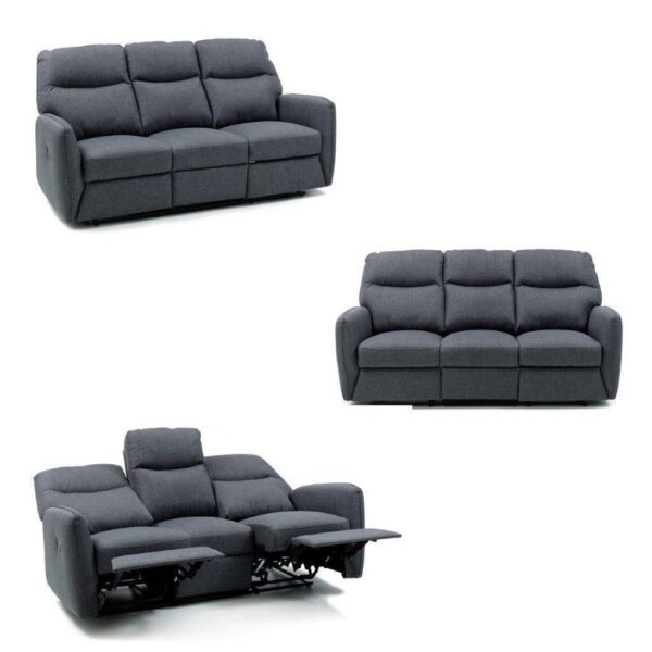 DIVANO ENEA 3 POSTI RELAX MANUALE COLORE GRIGIO - immagine 3