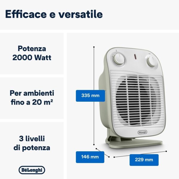 TERMOVENTILATORE CALDO BAGNO DE LONGHI HFS50B20.GR- HFS50B20.AV  2000 WATT - immagine 2