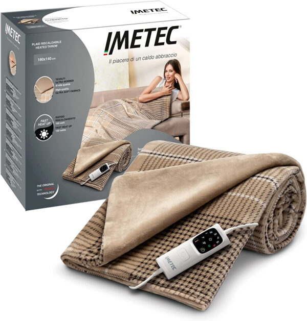 IMETEC ADAPTO ELEGANCE PLAID RISCALDABILE COPERTA ELETTRICA 180 X 140CM