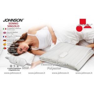 JOHNSON COPERTA ELETTRICA RISCALDANTE SCALDA SONNO 150x80CM 2 POTENZE