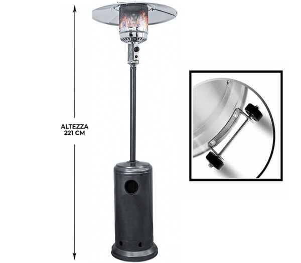 STUFA A GAS FUNGO ESTERNO INOX JORDAN - immagine 3