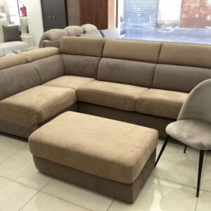 Divano Letto Angolare Mike – Eleganza Bicolore e Sistema Letto Professionale