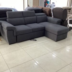 Divano Angolare Mod. Feder – Letto Estraibile, Chase Lounge Contenitore e Poggiatesta Reclinabili