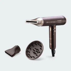 Bellissima Ion Ceramic Hi-Pro 21013 – Asciugacapelli Digitale Ultra-Leggero 1700W, Motore 110.000 Giri/min, 3 Accessori Magnetici, Deep Brown/Rose Nude