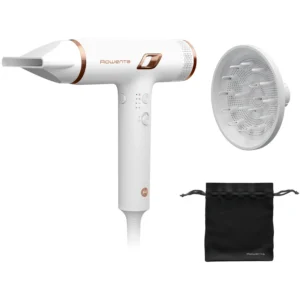 Rowenta NANO (Mod. HY8140) – Asciugacapelli Ultracompatto 1700W, Motore Brushless NANO 266 km/h, Tecnologia ad Ioni, Sensore Termico, Bianco Neve