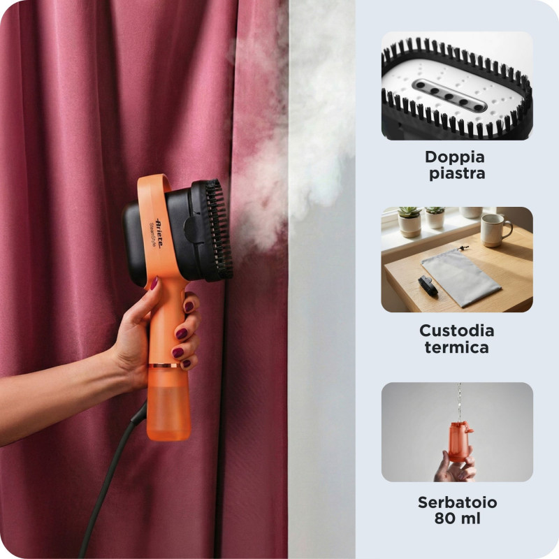 Ariete Steam Style (Mod. 4301) – Ferro da Stiro Verticale 1200W, Vapore Pronto in 30 Secondi, Igienizzatore Tessuti, Design Ultra-Slim Portatile - immagine 2